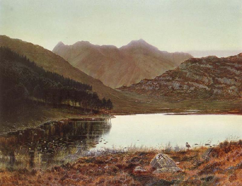 Atkinson Grimshaw Blea Tarn at First Light,Langdale Pikes in the Distance Sweden oil painting art